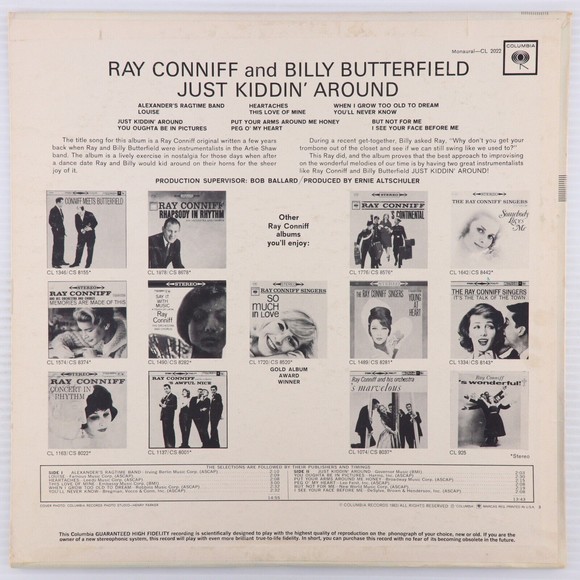 Ray Conniff & Billy Butterfield Just Kiddin' Around 1963 Mono LP Record CL 2022 - Picture 2 of 16